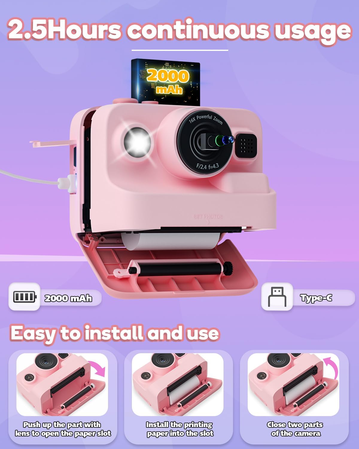 Pocket Print Kids Camera