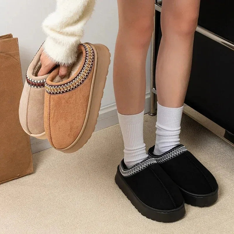 Cozy Suede Plush Slippers