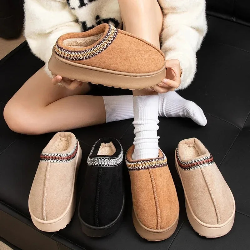 Cozy Suede Plush Slippers